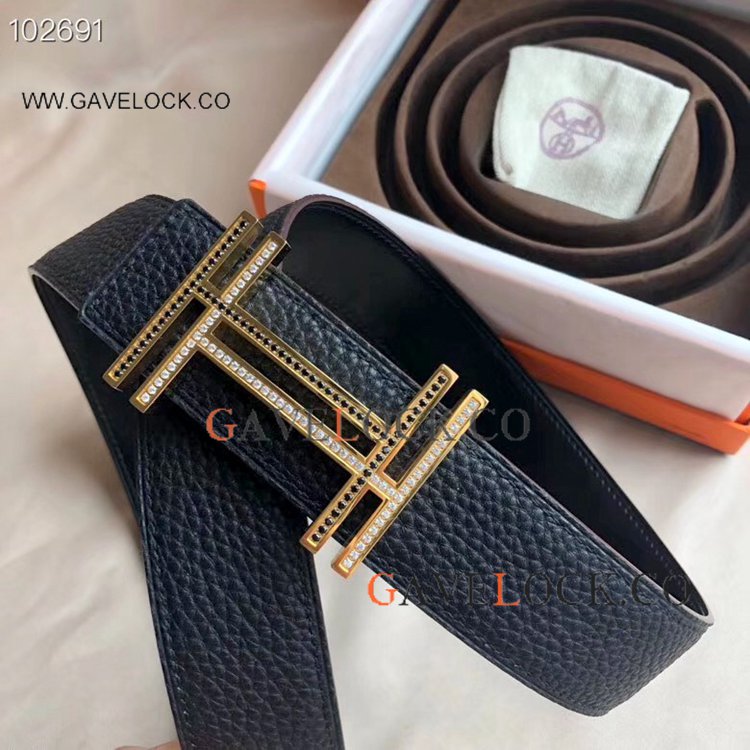 2019 High Quality Replica Hermes Belt Dark Blue Belt & Double H Buckle